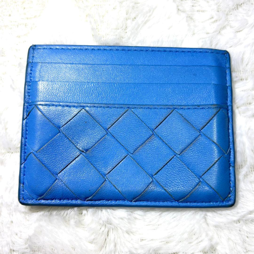 【美品✨】RFID搭載 BOTTEGA VENETA イントレチャート ブルー