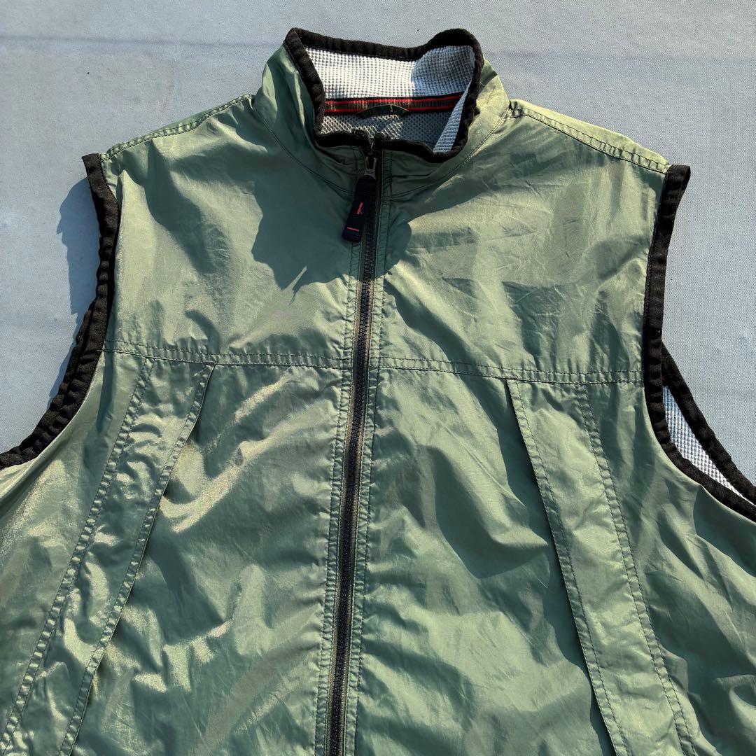 D*様 00年製 OLD GAP テック ナイロンベスト 裏地ワッフル セージグ