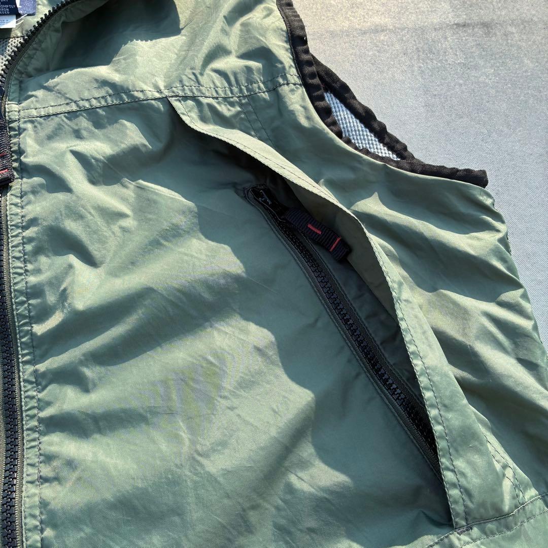D*様 00年製 OLD GAP テック ナイロンベスト 裏地ワッフル セージグ