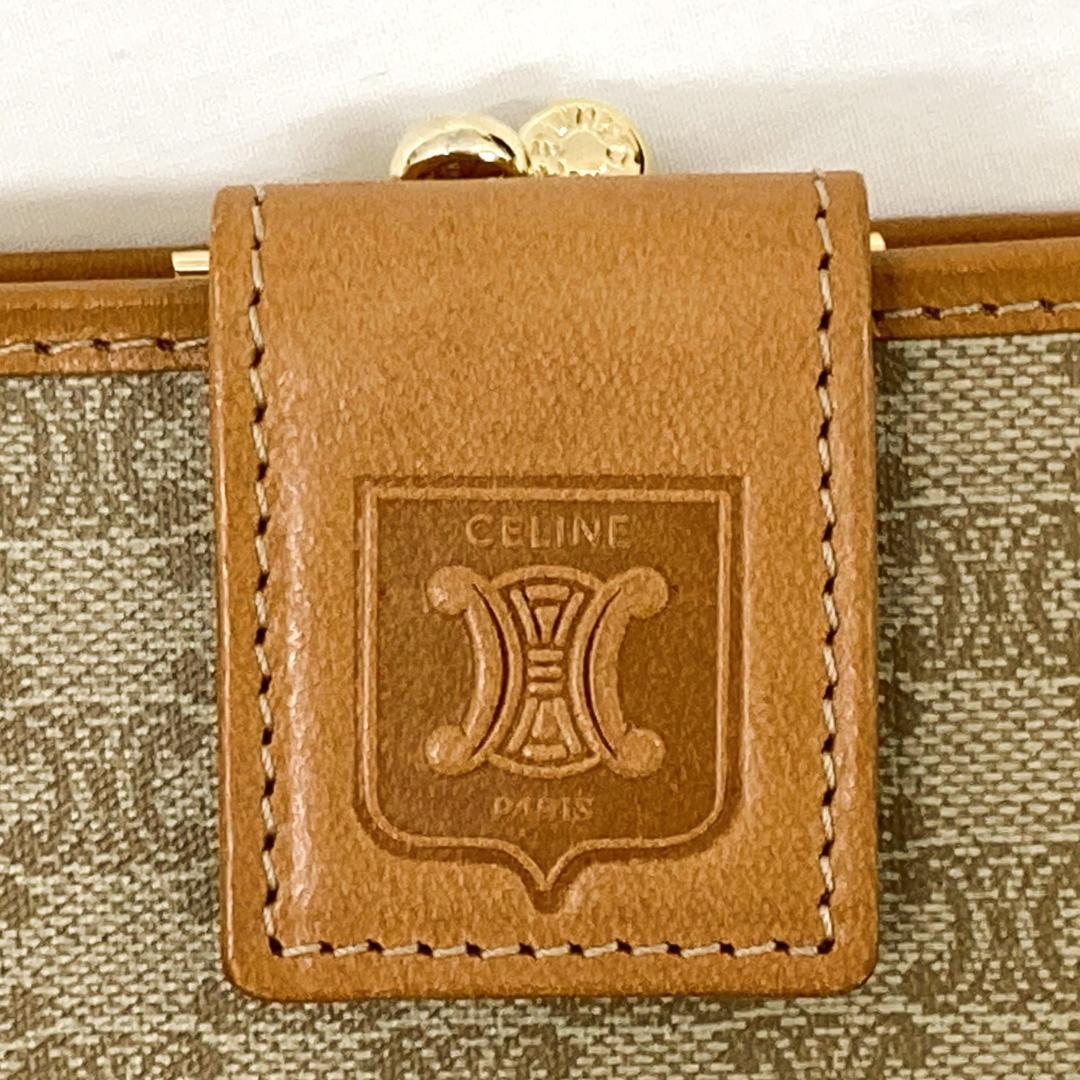 【未使用】CELINE セリーヌ マカダム柄 トリオンフ 二つ折り財布 がま口