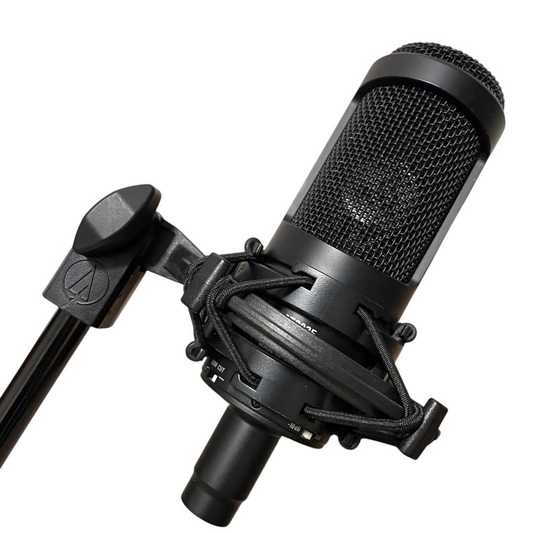 美品audio-technica コンデンサーマイク ブラック ショックマウント