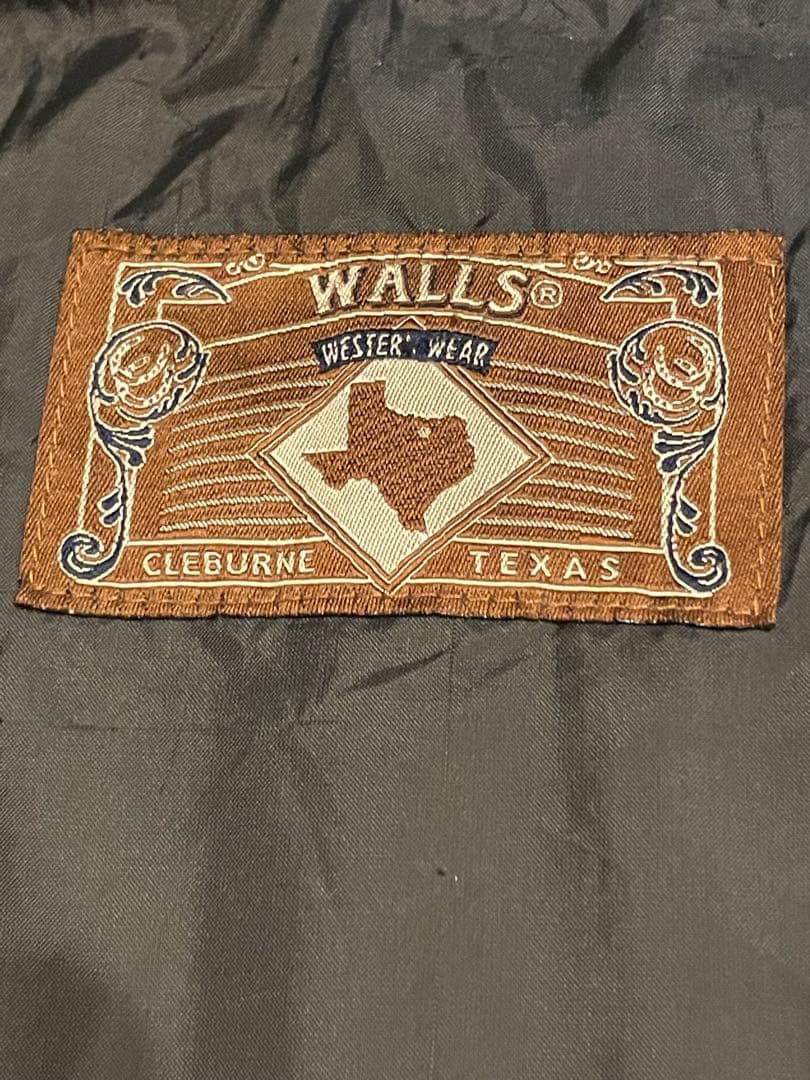 Walls ダックワークジャケット フェードブラック 企業刺繍 短丈 1点物