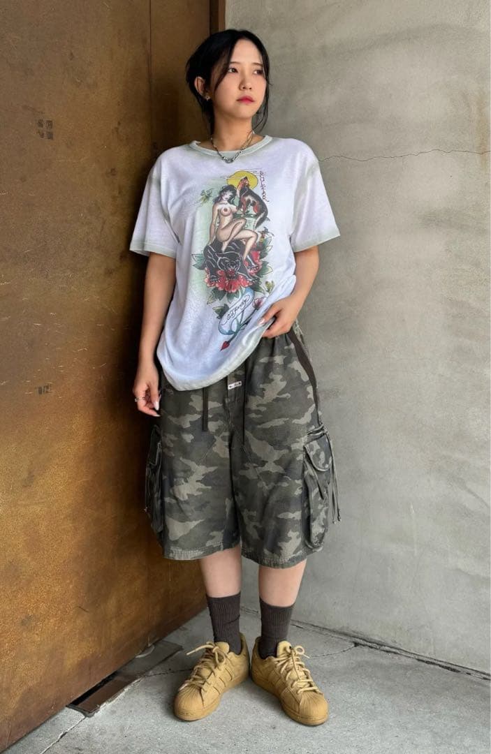 [Sculptor x Ed Hardy] Brush Tee White 半袖
