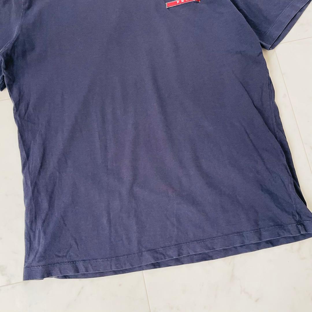 プラダ 半袖Tシャツ ネイビー ブランドロゴ