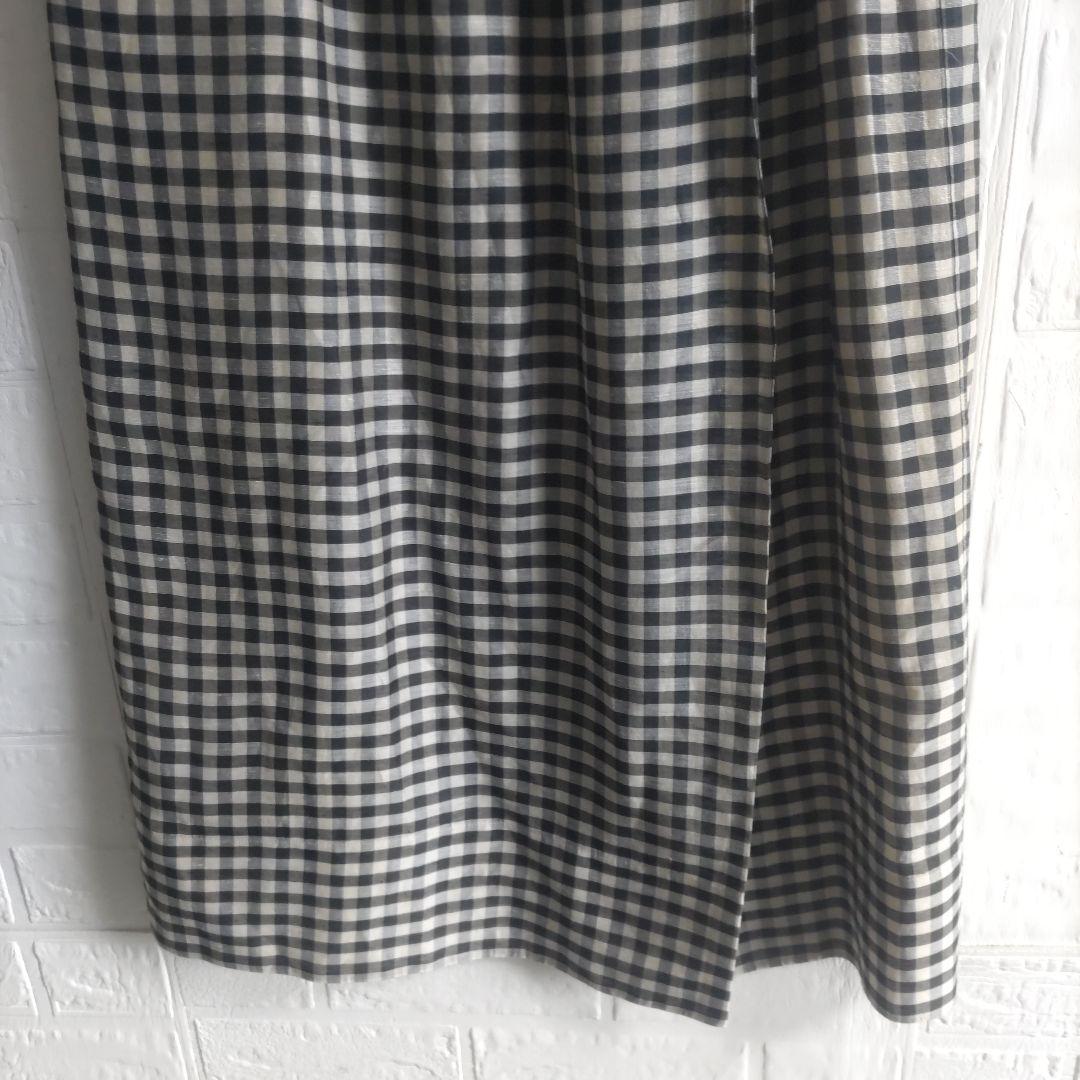 専用✨ebure　エブール リネンシルクチェックラップ風オーガンジースカート