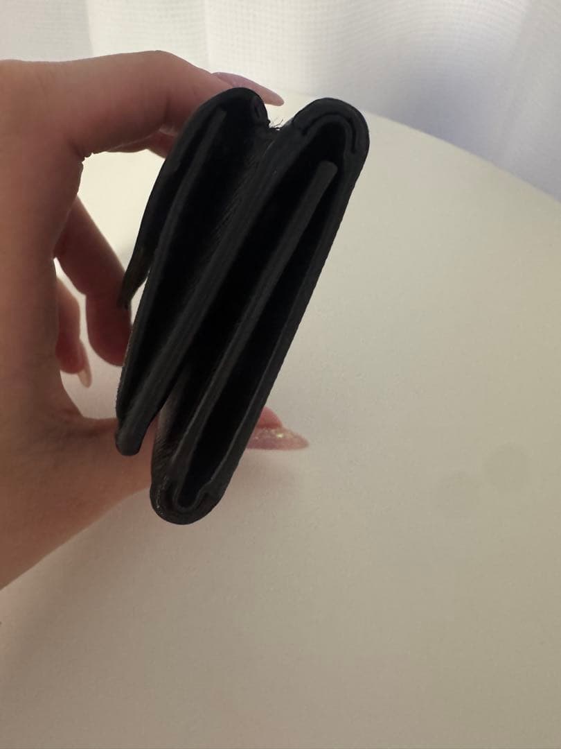 【美品】PRADA サフィアーノレザー 三つ折り財布 1MH021 ブラック