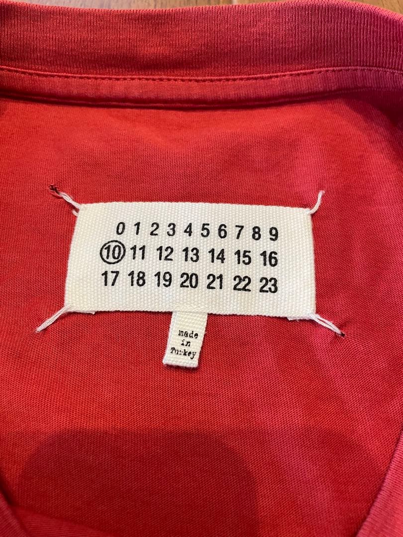 【美品】Maison Margiela 赤 Tシャツ サイズ46 （M)