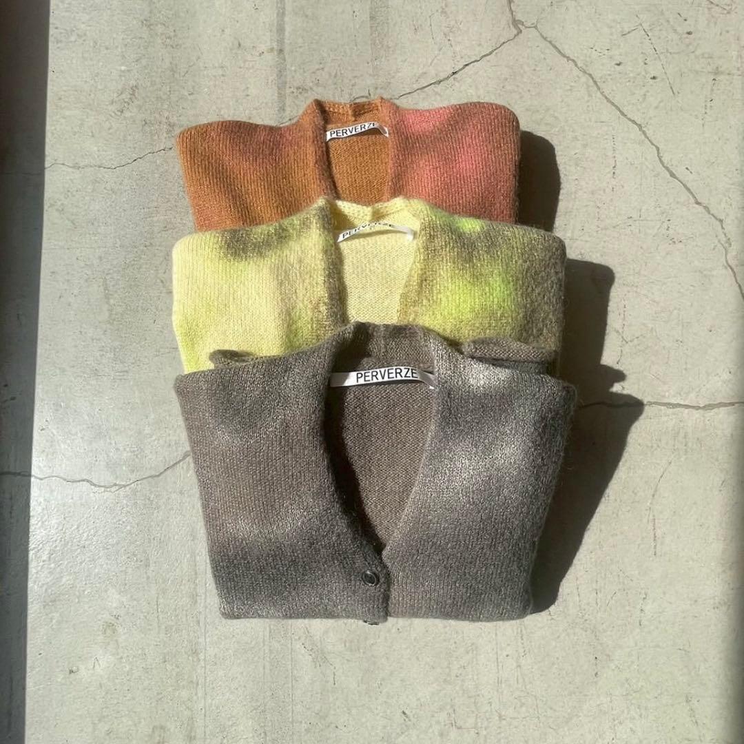 PERVERZE Spray Drawing Knit カーディガン ニット