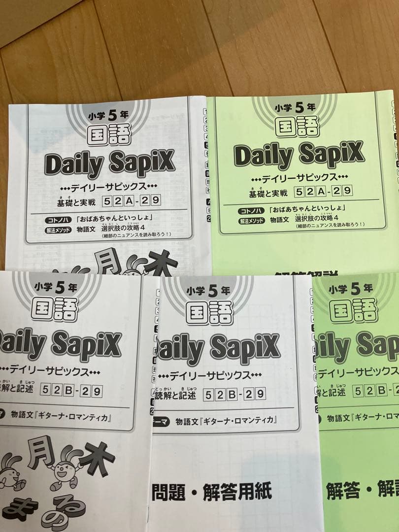 【破格】5年　SAPIX 4科目（算数、国語、理科、社会）2024年　1年分