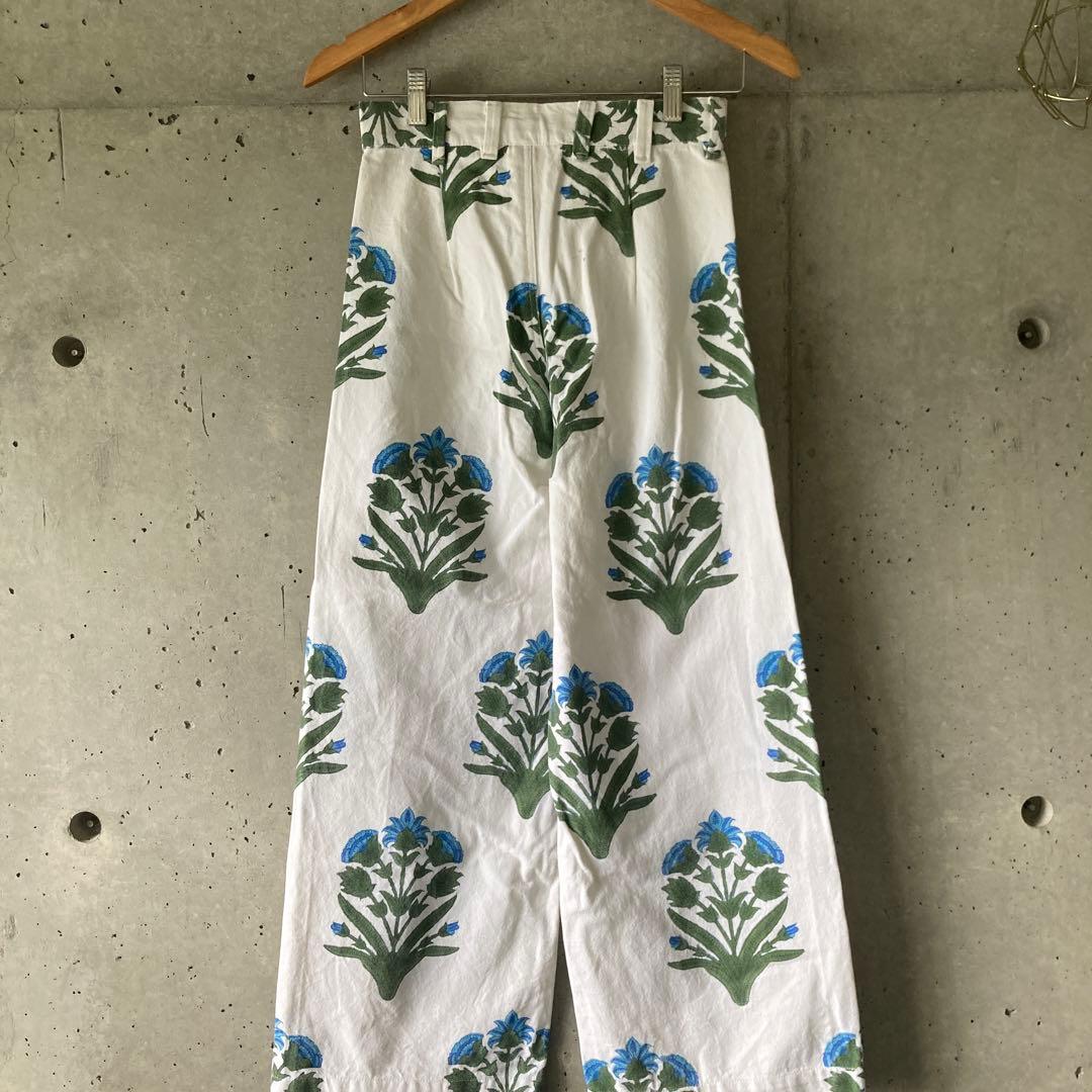 SZ Blockprintsフラワープリント コットン ディスコパンツ