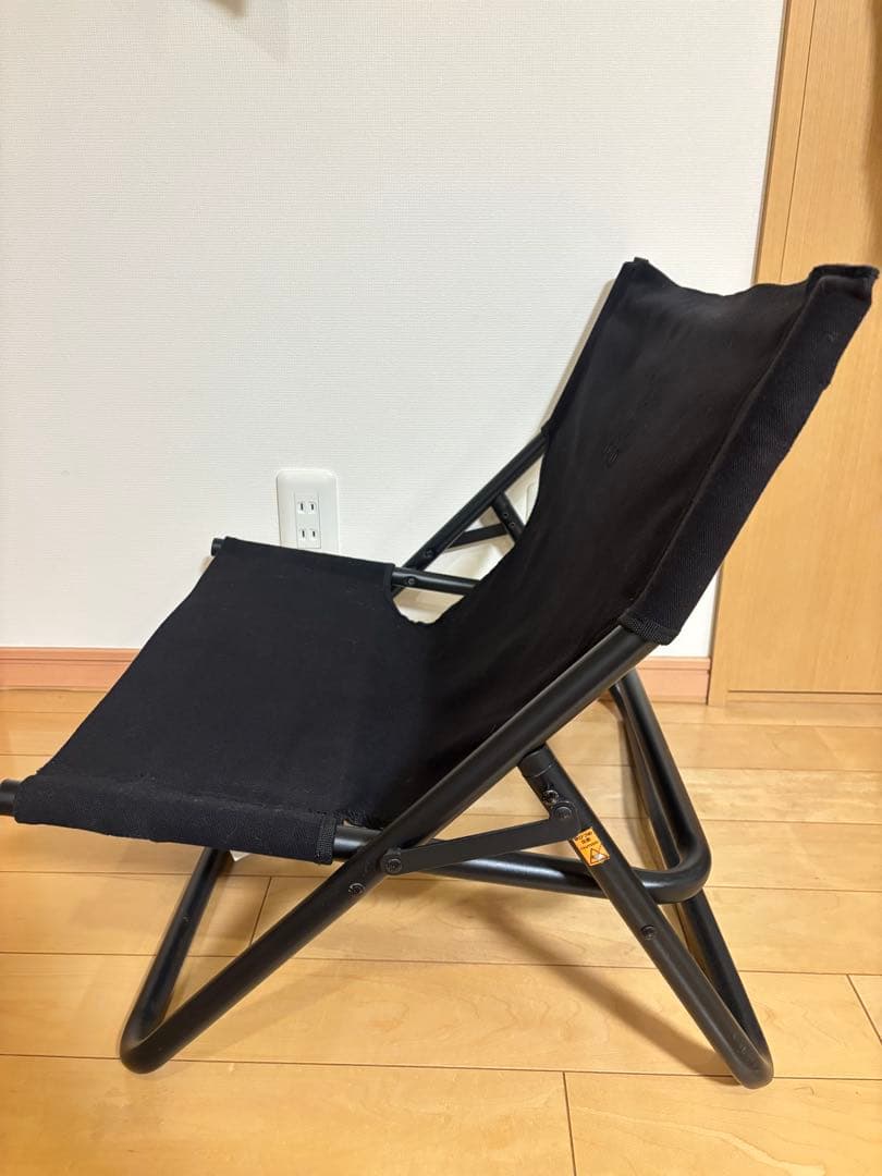 折りたたみ式 ブラックキャンバスチェア 2脚セット