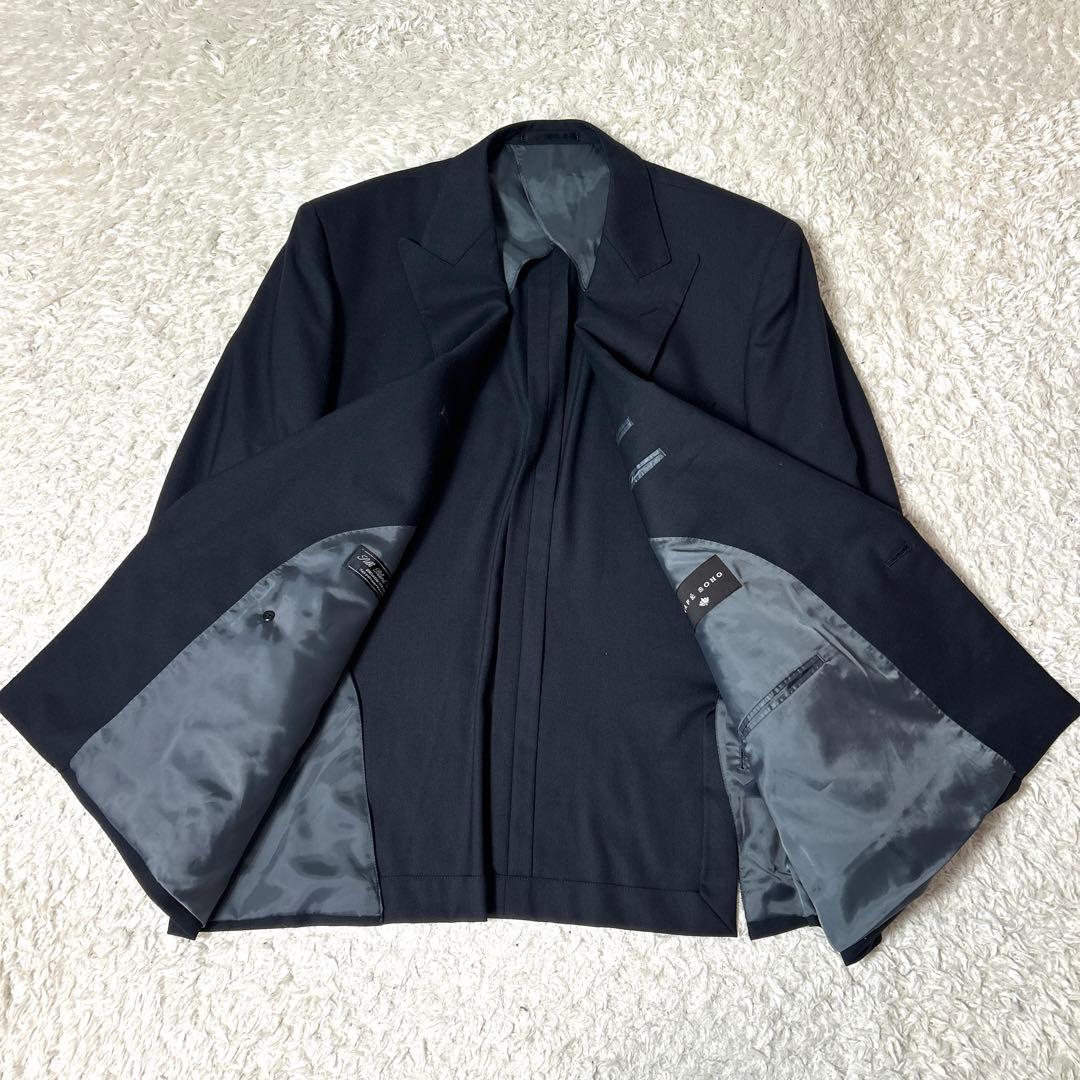 【極美品】CAFE SOHO ダブルブレストジャケット シルク混 金ボタン L
