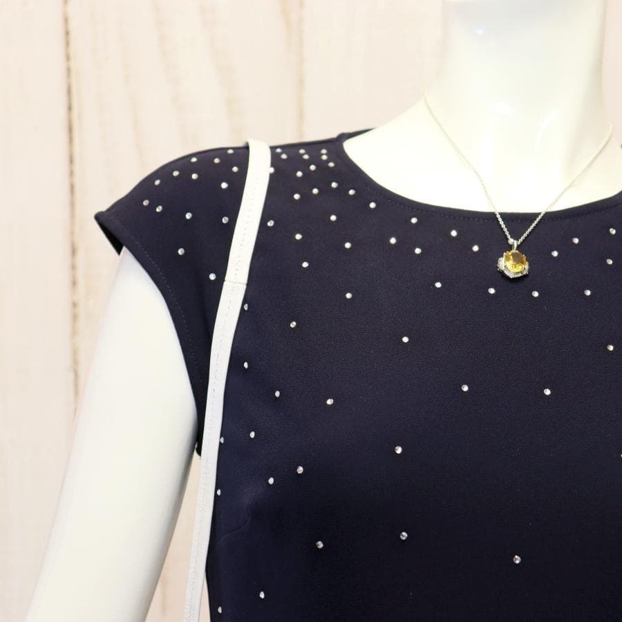 TED BAKER ビジューワンピース S ネイビー シアースカート