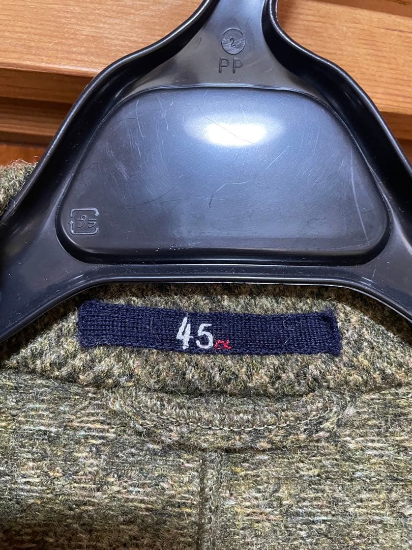 45R 千鳥格子　ヘリンボーン　ツイード　シェットランドジャケット
