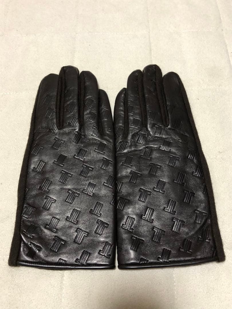 437新品LANVIN COLLECTION羊革レザーメンズロゴ手袋日本製