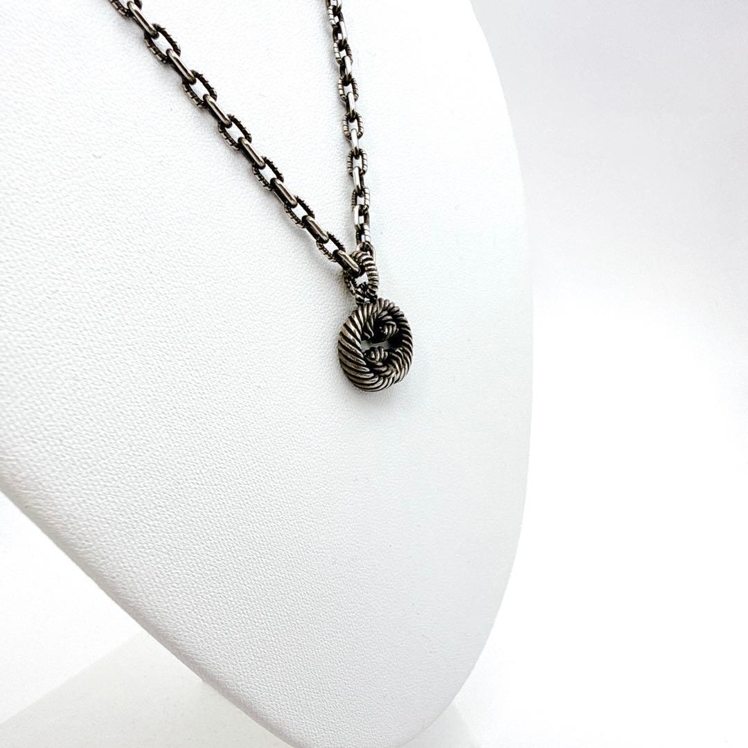 GUCCI グッチ インターロッキング G ネックレス シルバー 燻し加工