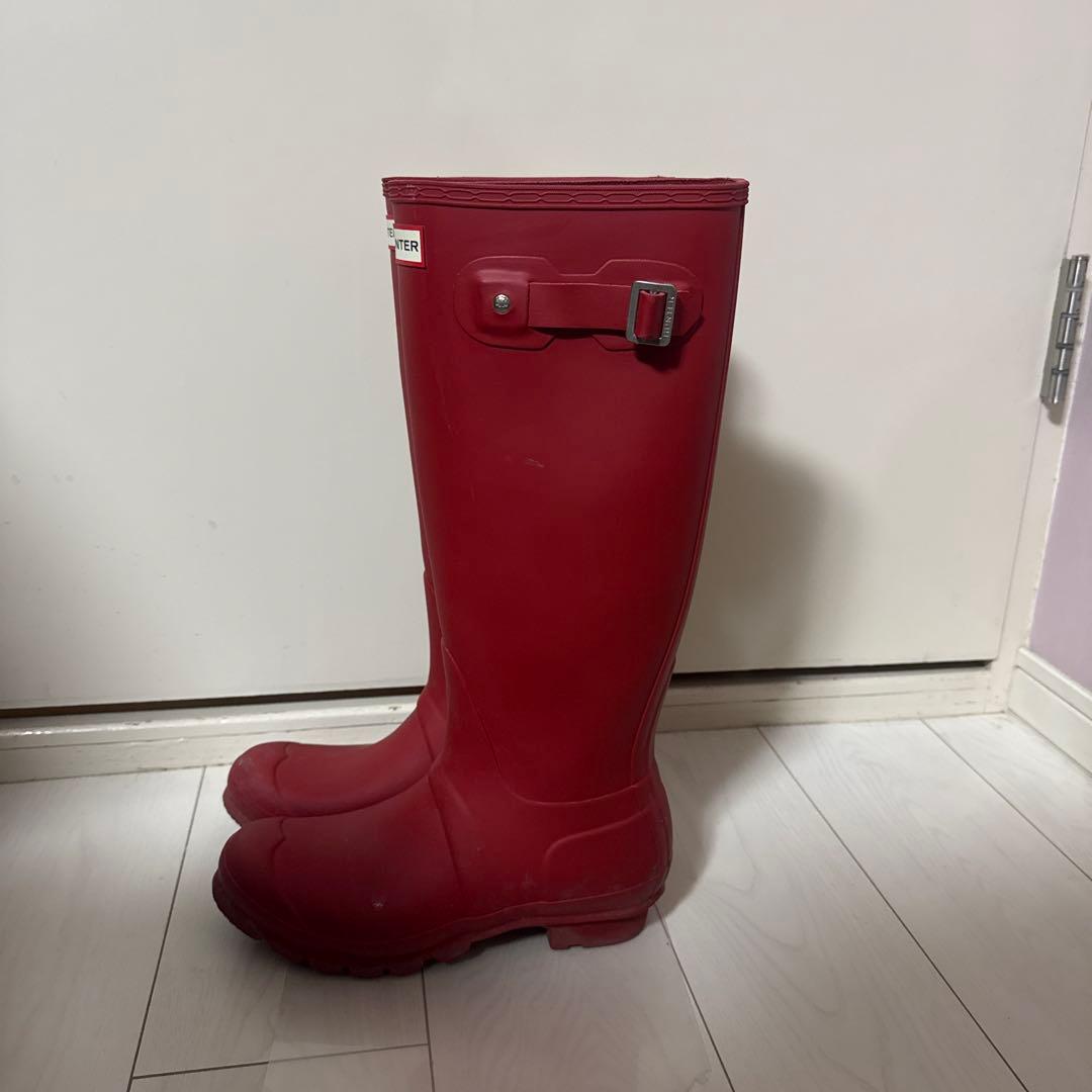 【Rさん専用】HUNTER レッド 長靴 バックル付き