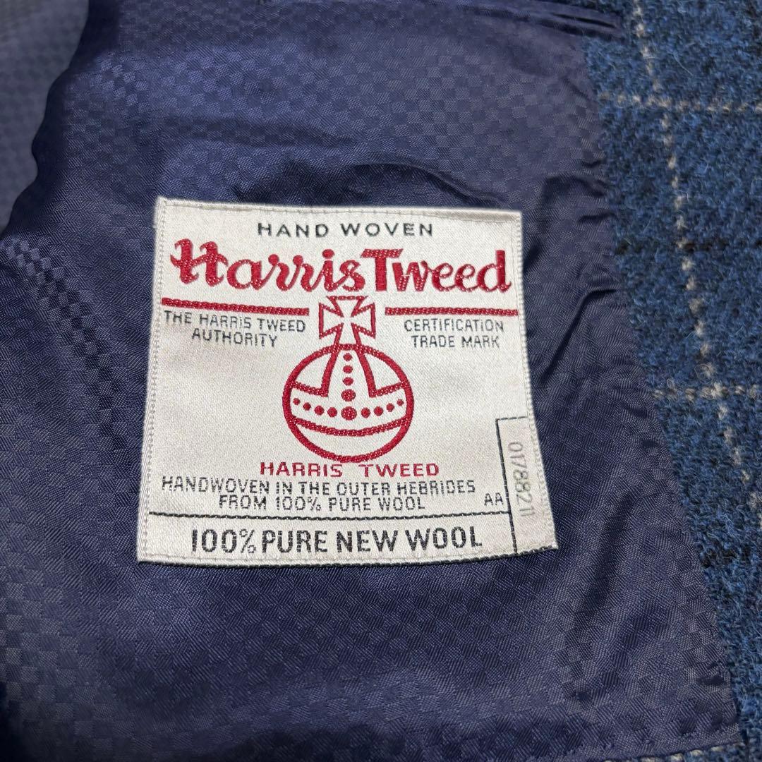 美品　ハリスツイード　OXFORD CLASSIC テーラードジャケット　青