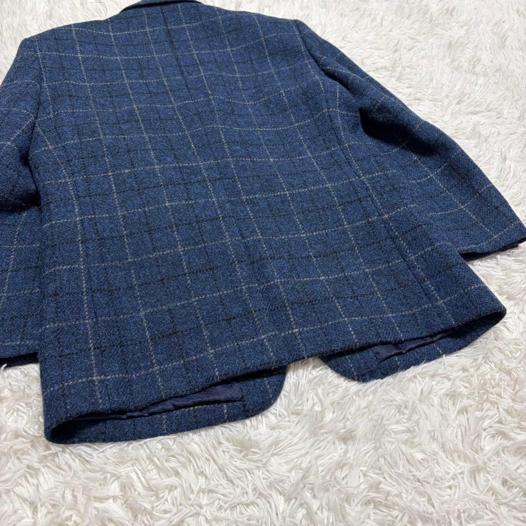 美品　ハリスツイード　OXFORD CLASSIC テーラードジャケット　青