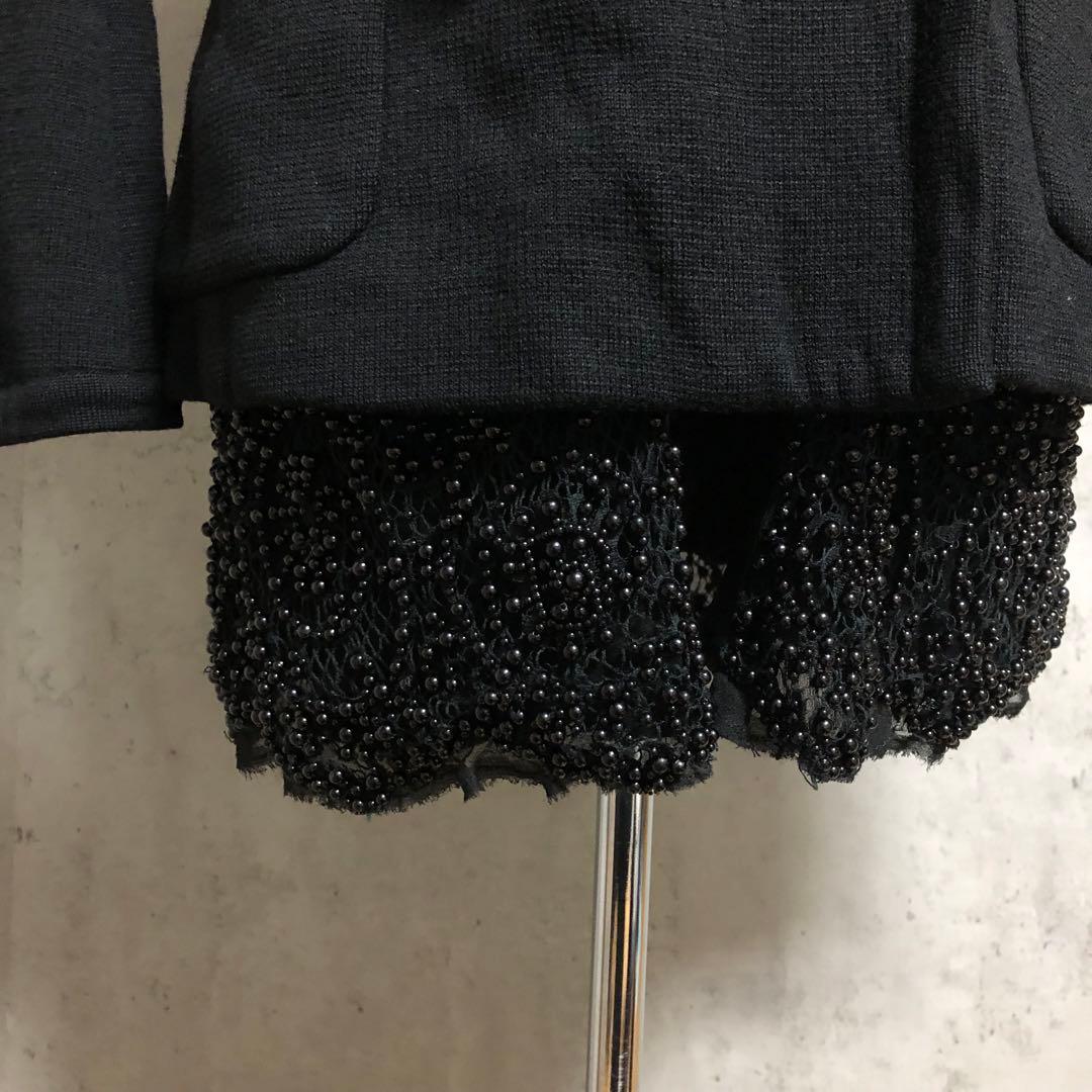 sacai ビーズキャミ付　ニットテーラードジャケット
