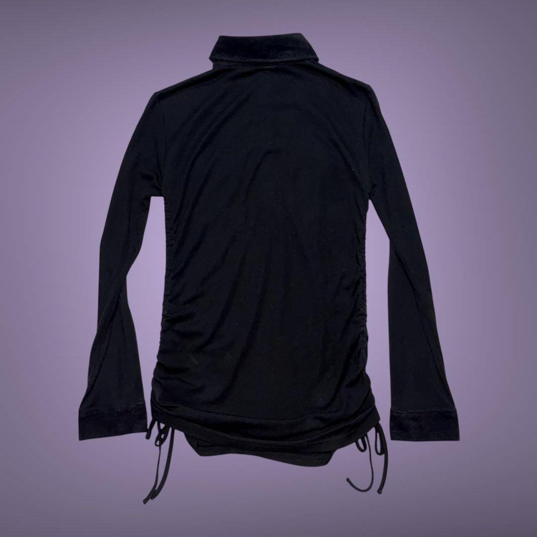 トップス Gather black polo shirts