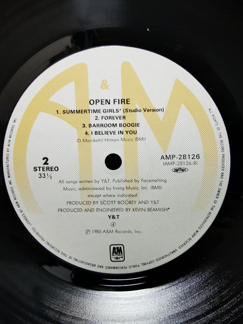 ポスター付 帯付レコード Y&T OPENFIRE 国内盤LP/AMP28126