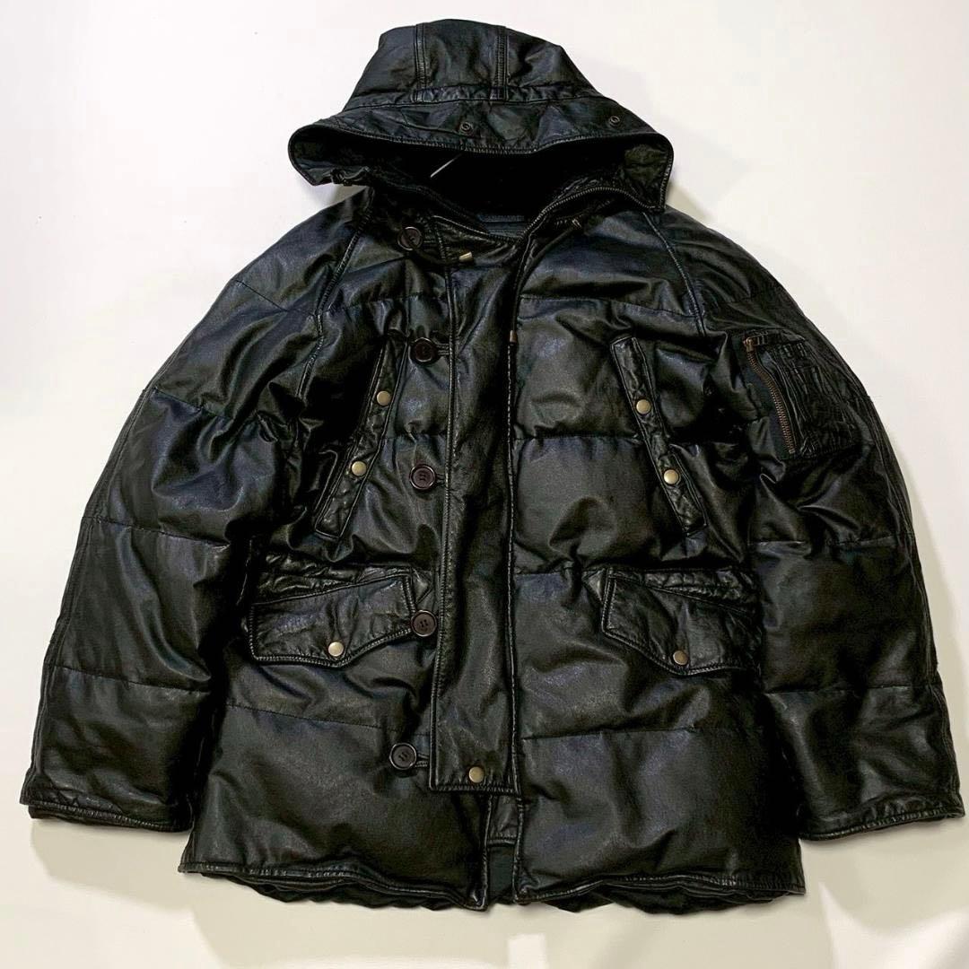 【本革】フリーダム オールレザー フライトジャケット N-3B ダウン 黒 42