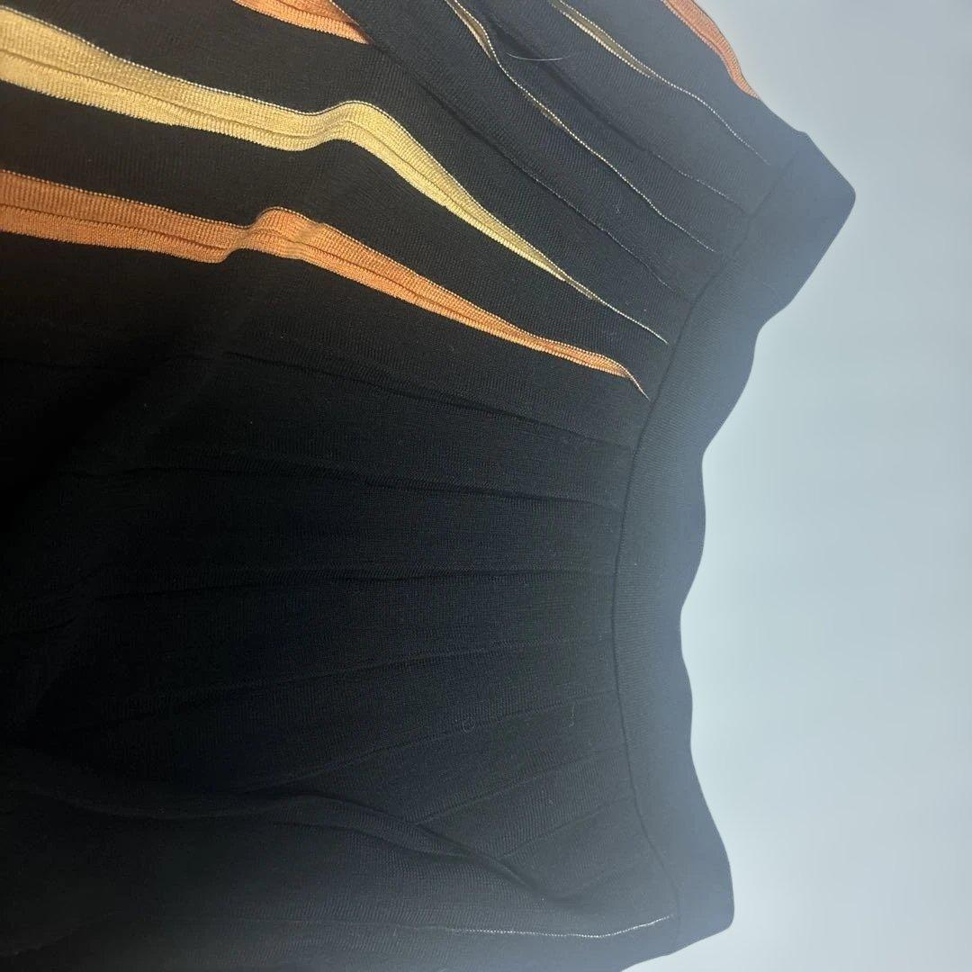 【Paul Smith】洗える 配色ニットプリーツスカート 黒 コントラスト