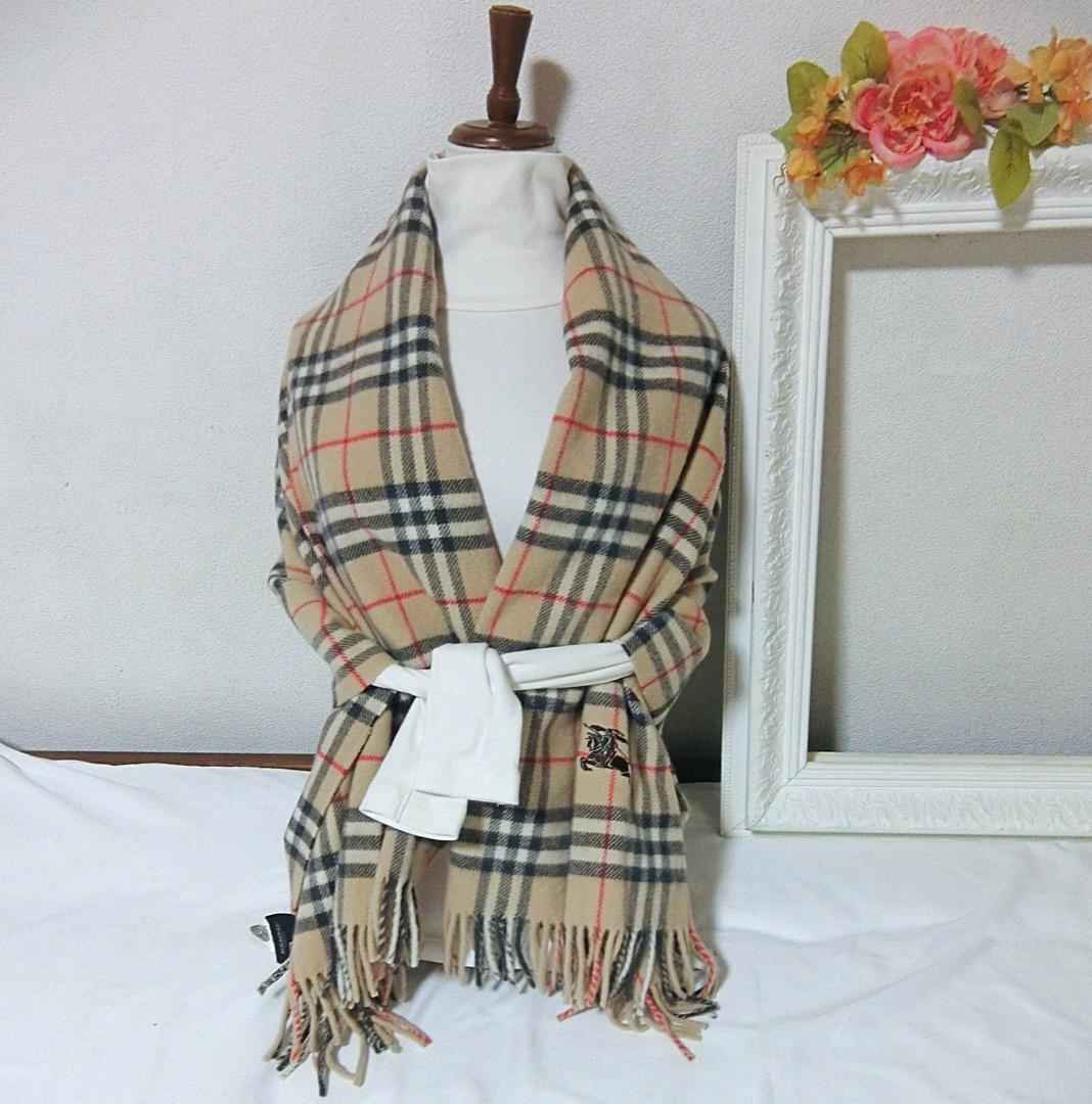 Burberry　バーバリー　ウール100％　膝掛け　大判ストール　大判マフラー