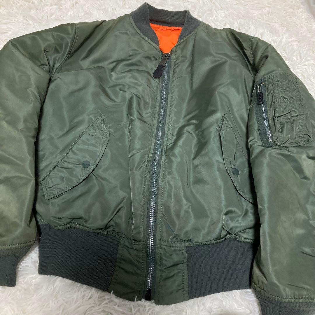 90s MA-1 ALPHAフライトジャケット オリーブグリーンUSA製