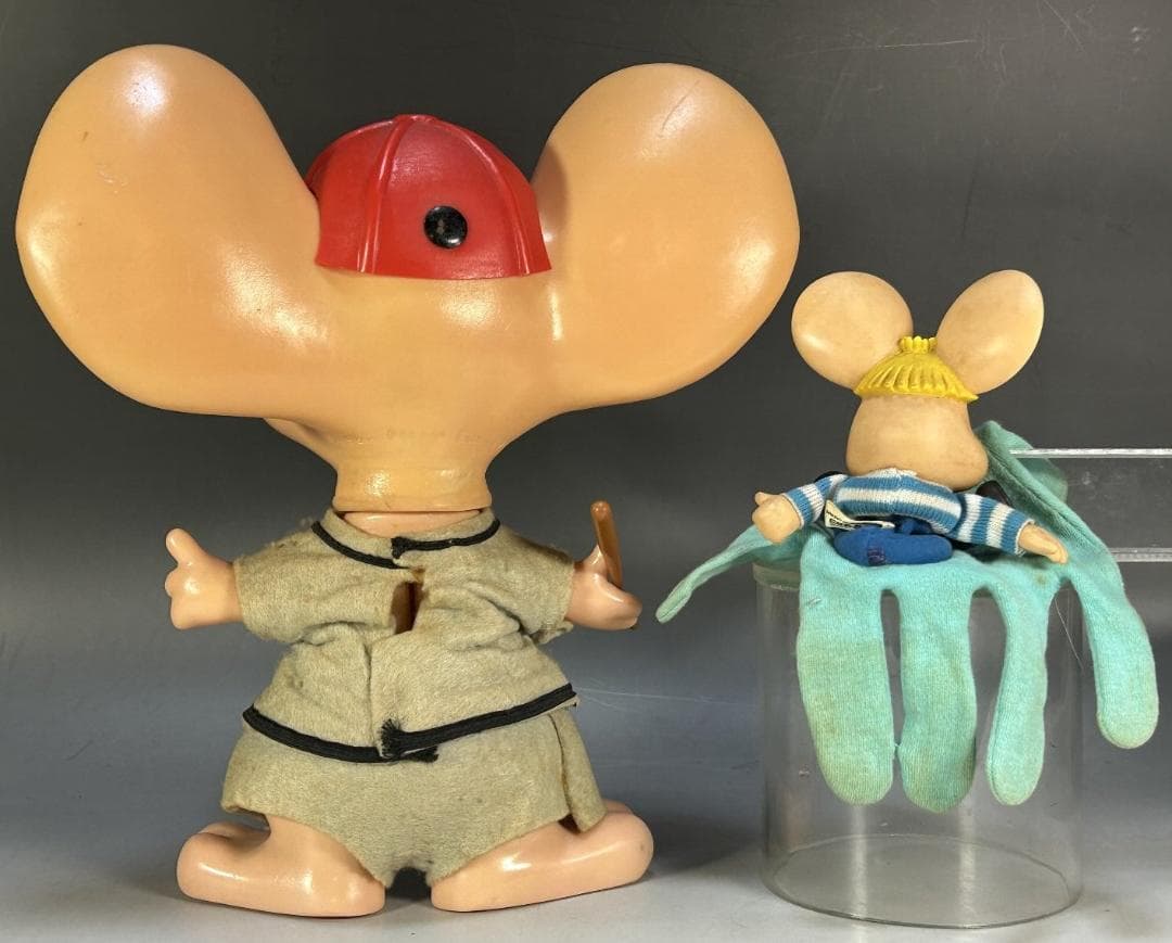 ７０年代　トッポジージョ 野球　ソフビ　貯金箱　指人形　ビンテージ　フィギュア
