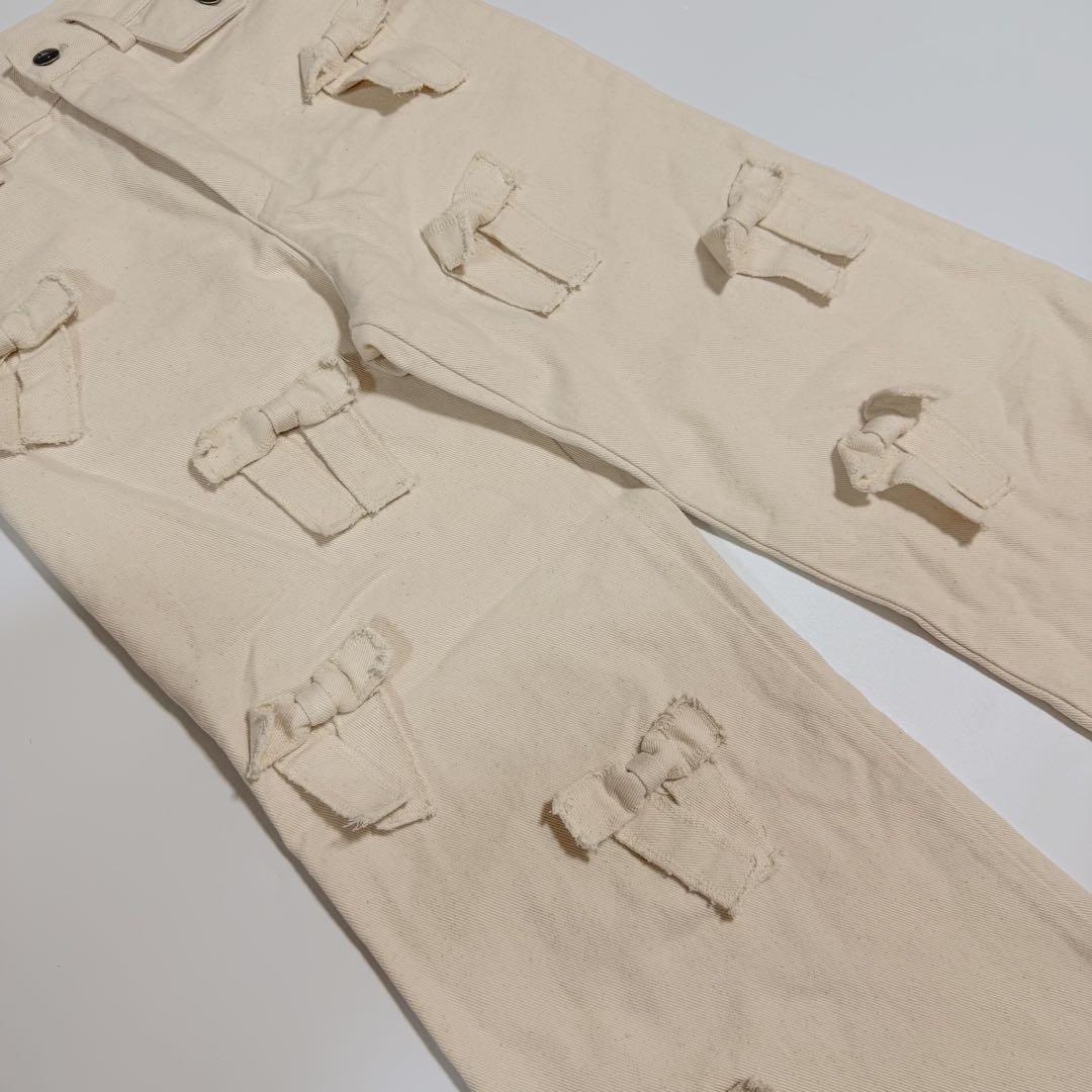 【u-tan】あさぎーにょ MANY RIBBON DENIM PANTS