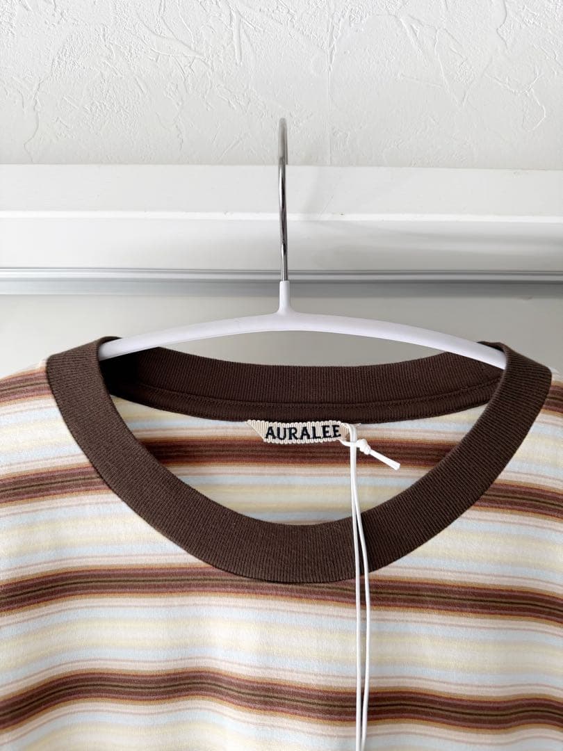 トップス AURALEE GRADIENT STRIPE JERSEY L/S TEE 5