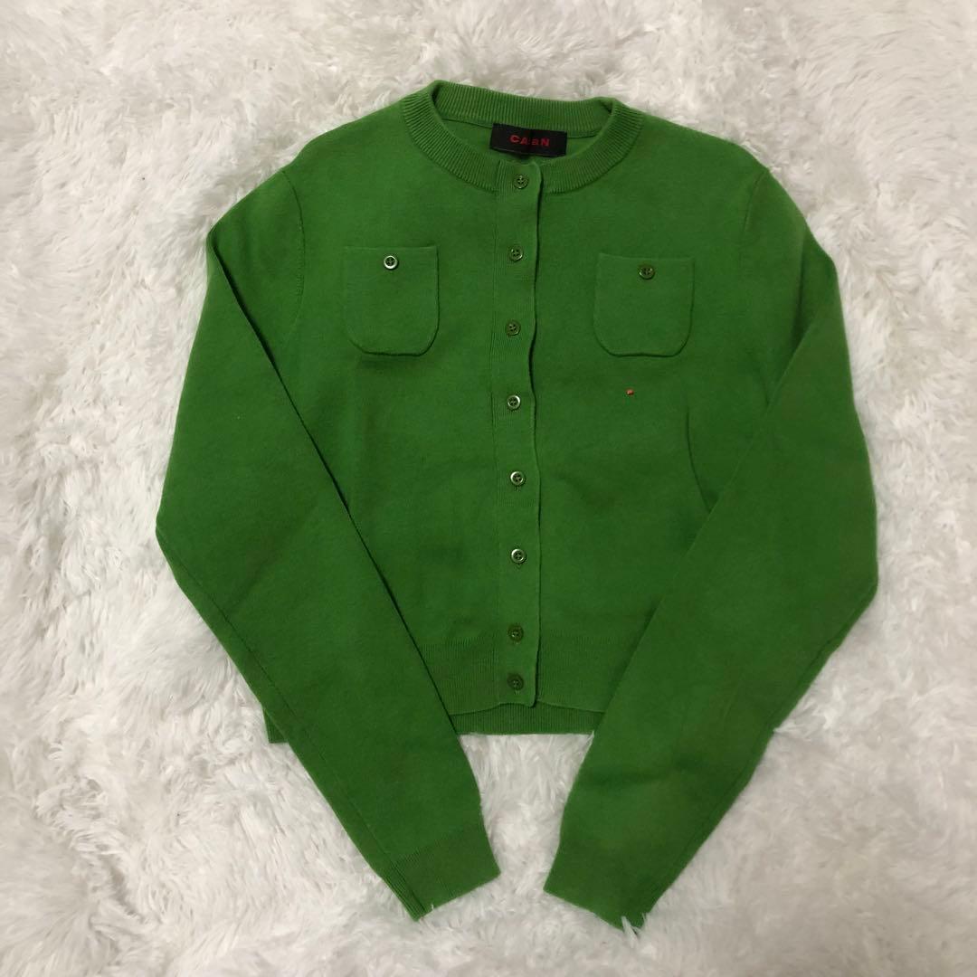 CABan コットンカシミヤクルーネックカーディガン　グリーン　VERY