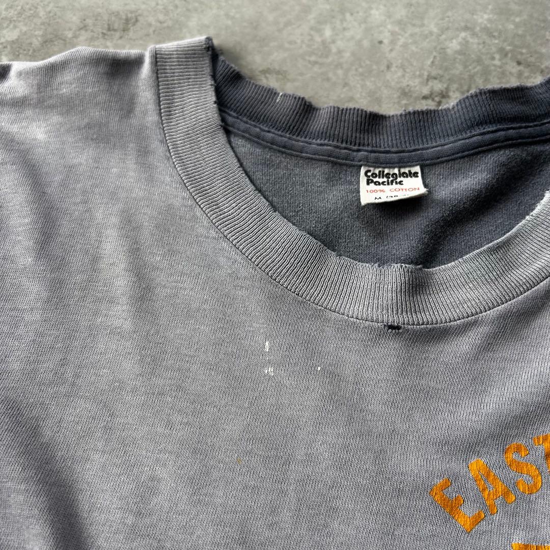 70s- カレッジエイトパシフィック tシャツ USA製 M フェードネイビー