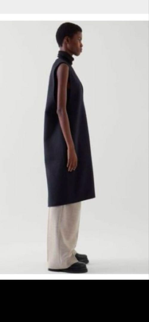 COS ノースリーブ ネイビー ワンピース EUR 34