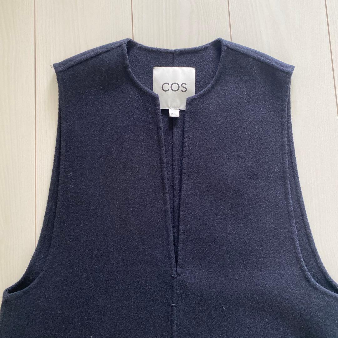 COS ノースリーブ ネイビー ワンピース EUR 34