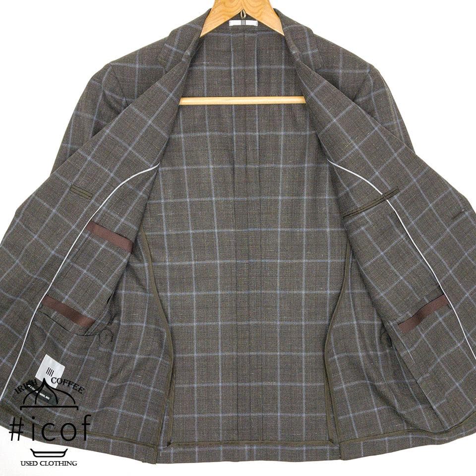 準美品✨フレスコ リネン アンコン ストレッチ サマージャケット a146
