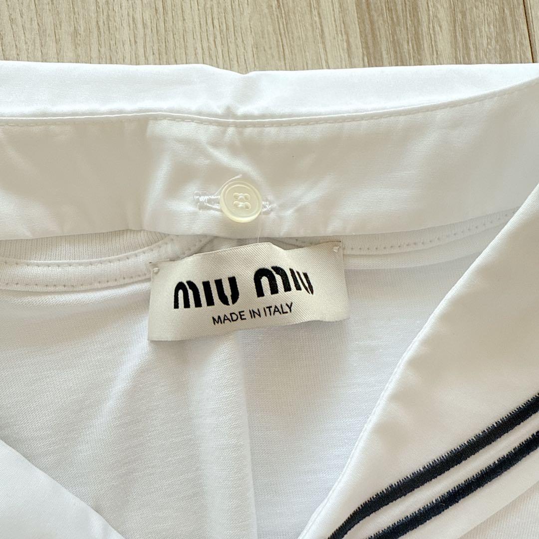 MIU MIU セーラー襟 ホワイト Tシャツ M新品未使用