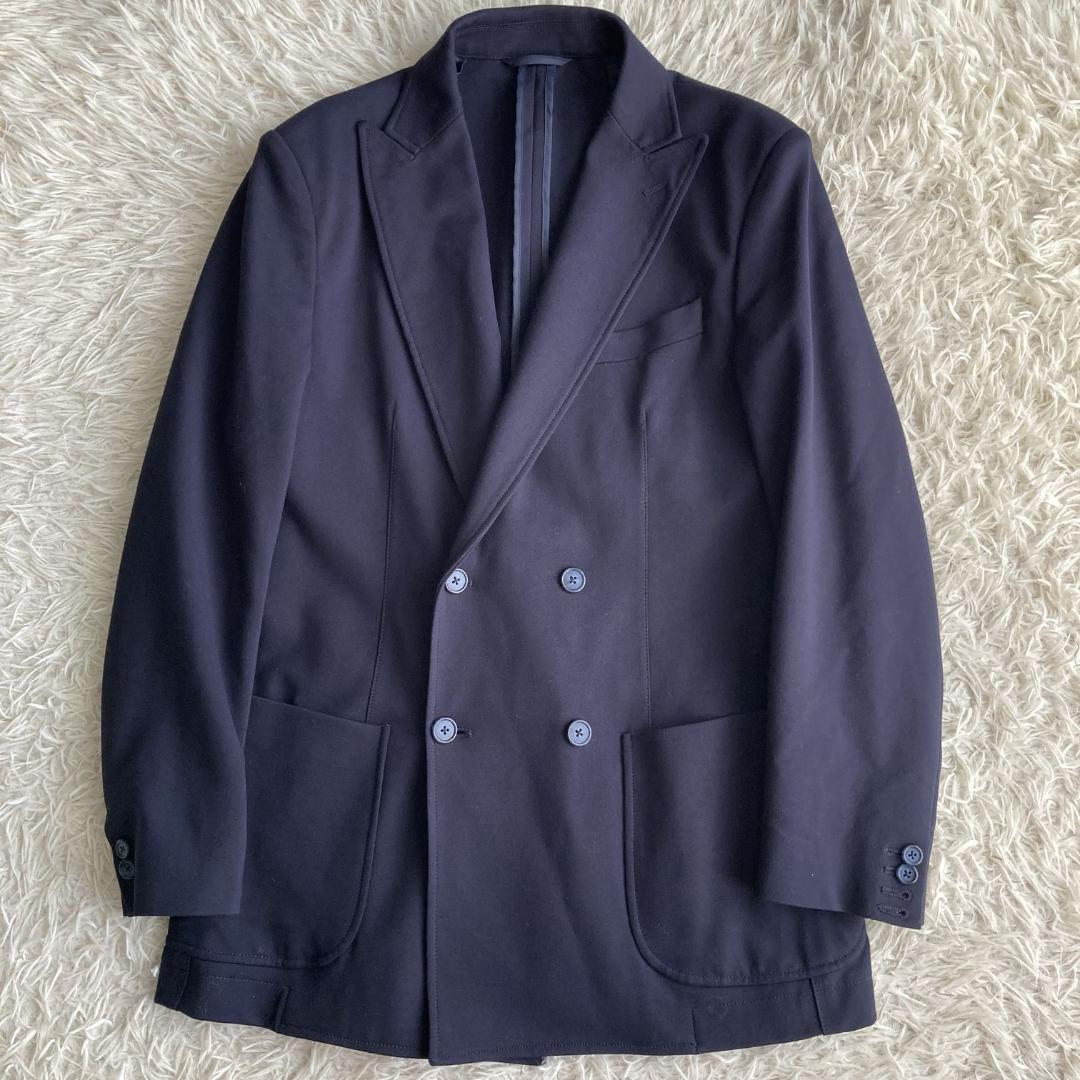【極上品】VERRI ヴェリー　ダブルブレスト　ジャージジャケット　ネイビー