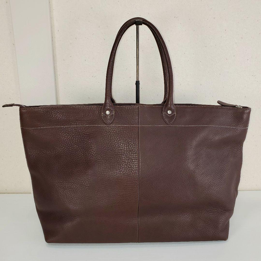 H 1203 MANO FECE マノフェス 大型ボストンバッグ トートバッグ茶