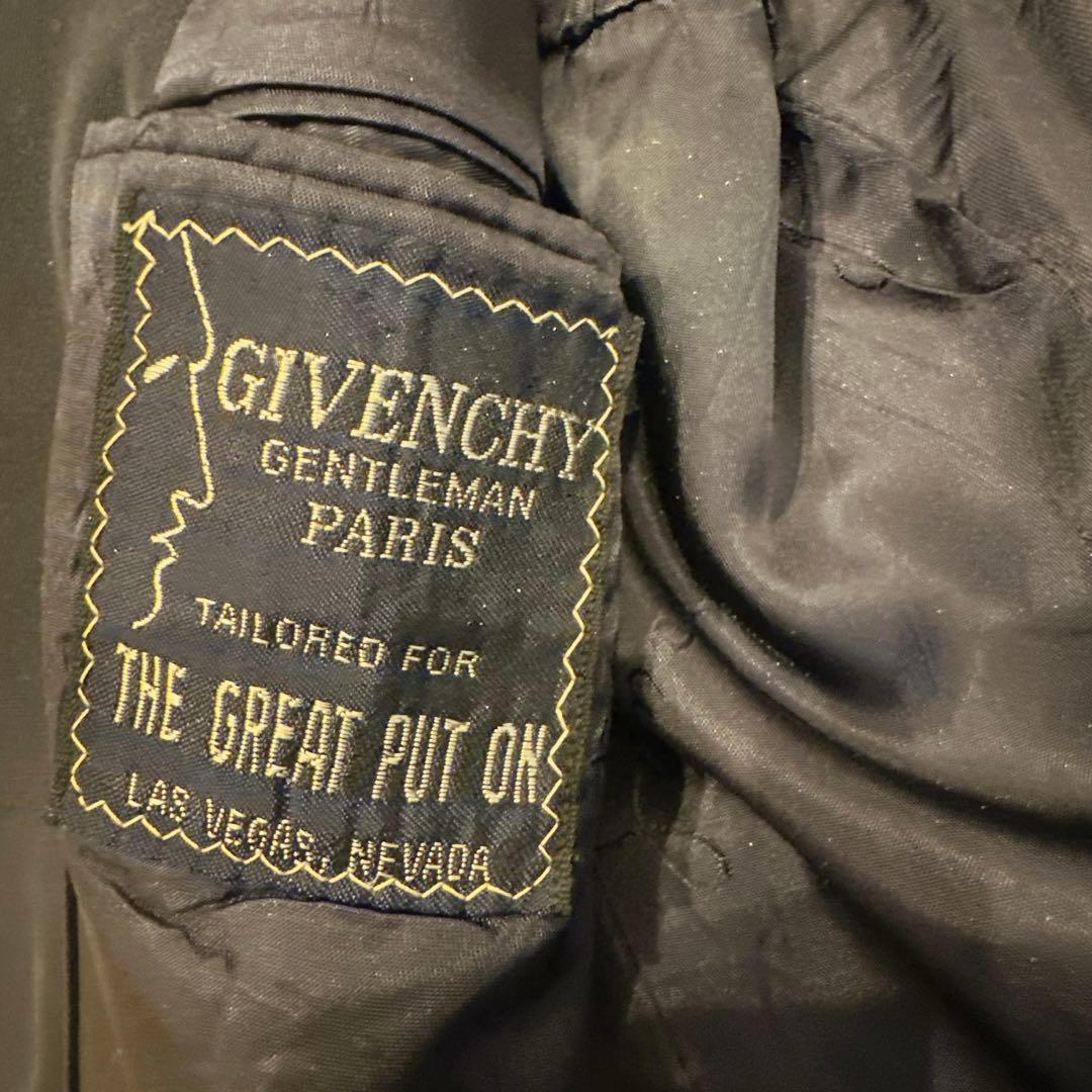 本日発送　ヴィンテージ 2XLサイズ GIVENCHY ロゴ刻印金ボタン 紺ブレ