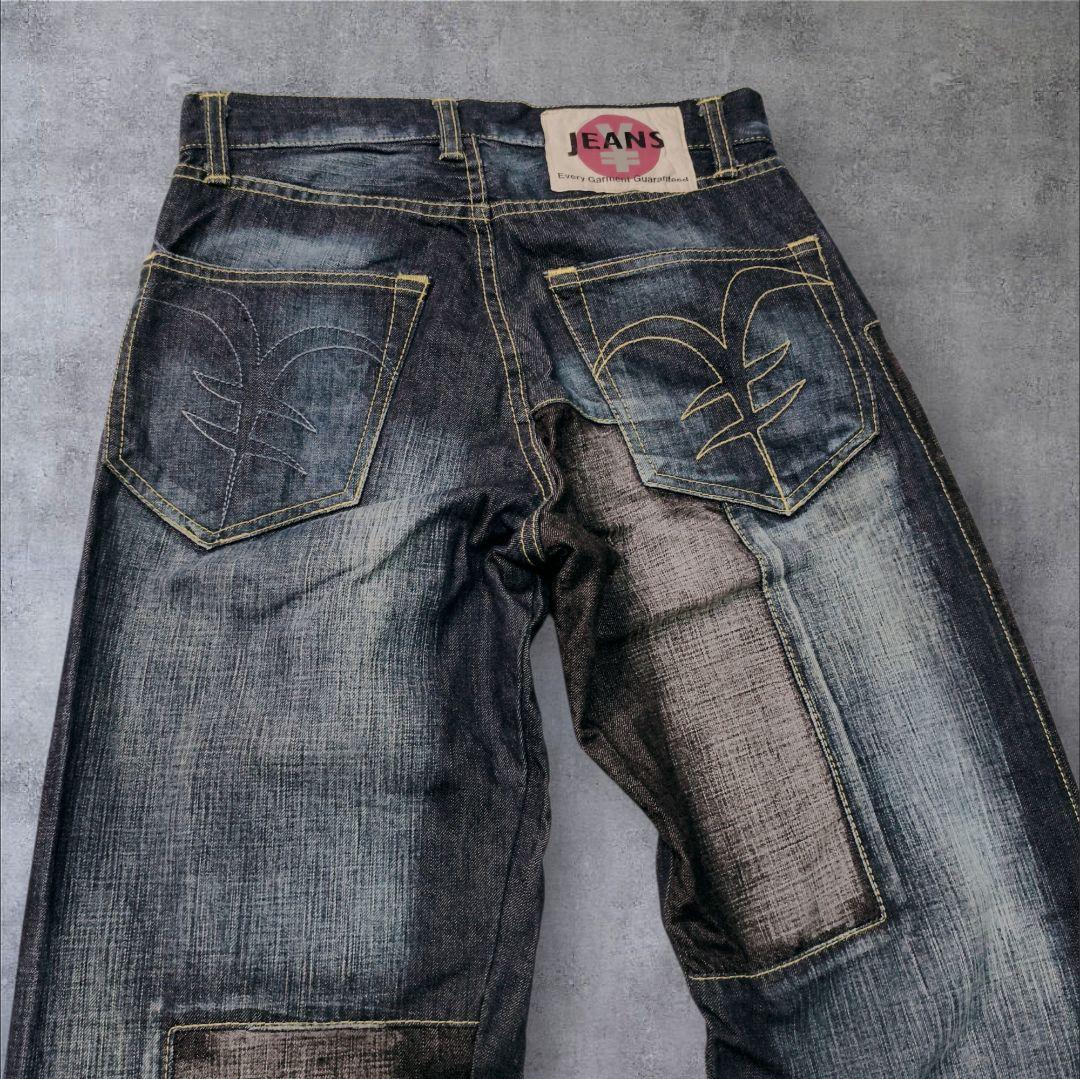 YENJEANS ミチココシノ デニム インディゴ ✕ ブラック W26 M