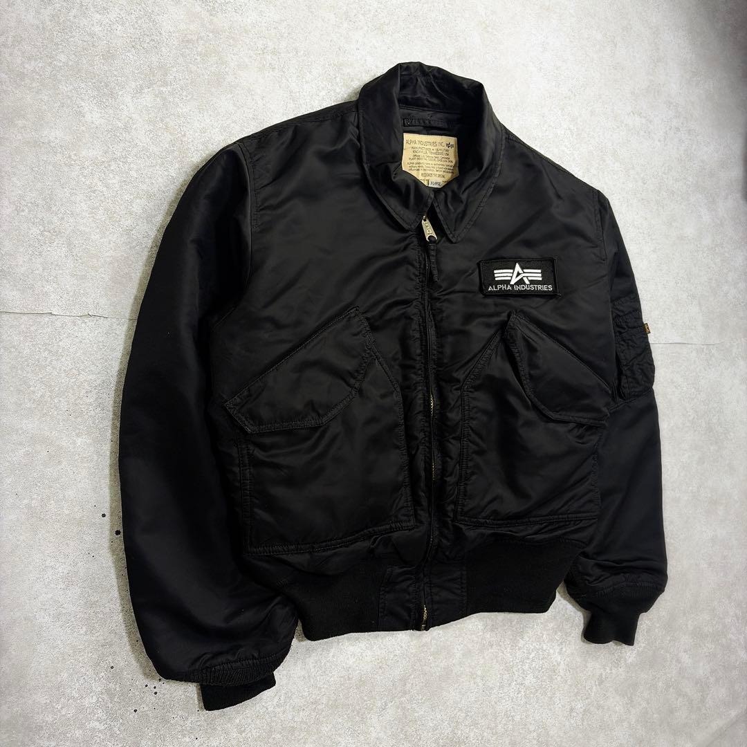 【希少XL】 90s ALPHA バックアーチロゴ CWU-45/P ブラック