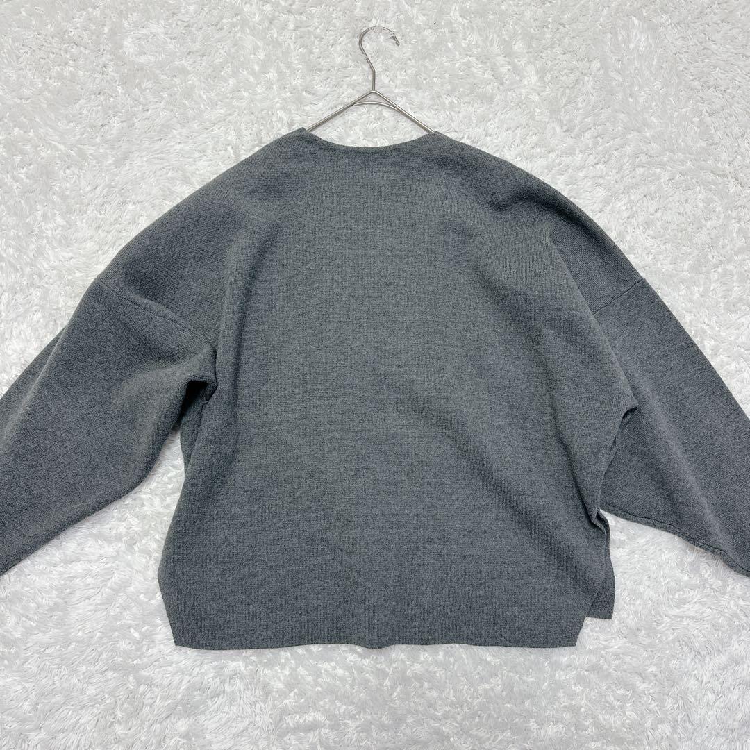 未使用級 ENFOLD ショートカーディガン ミラノリブ グレー 38