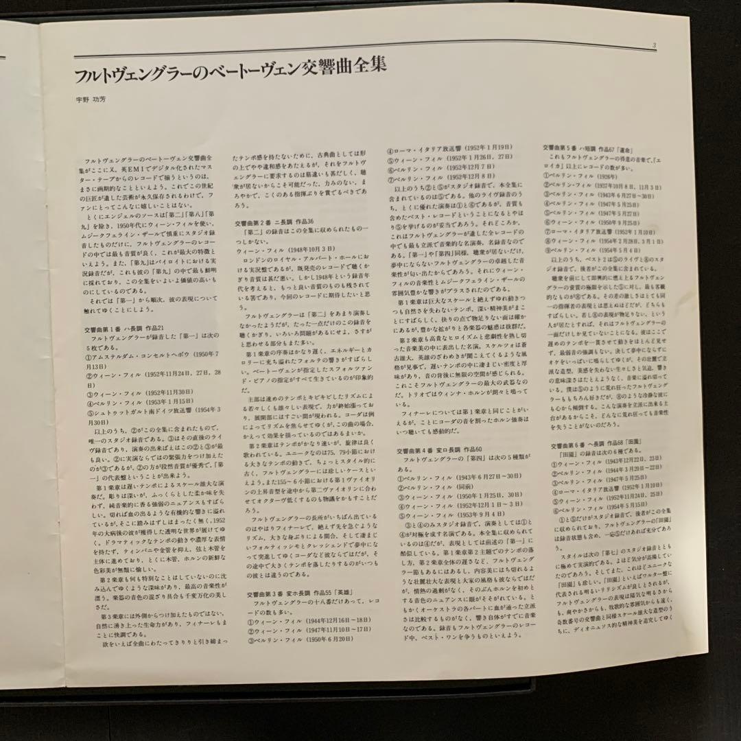 フルトヴェングラー／ベートーヴェン 交響曲全集　生誕100年記念　LPレコード