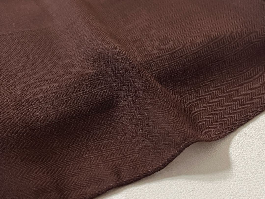 【未使用級】HERMES/エルメス　大判ストール　Hロゴ　カシミヤ　羽織り　茶