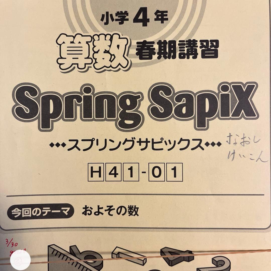 サピックス　SAPIX 小学４年生　算数テキスト デイリーサピックス