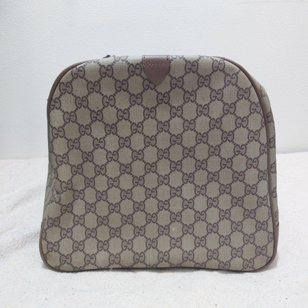 美品【GUCCI】大容量ボストンバッグGGオールドグッチ キャンバス レザー本革