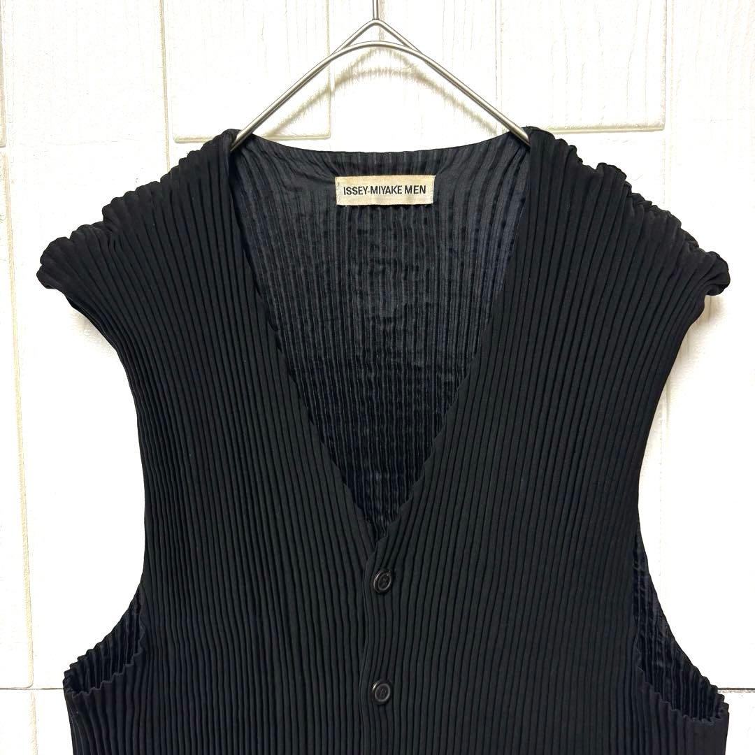 希少 90s ISSEY MIYAKE MEN プリーツ ベスト ジレ 黒 M